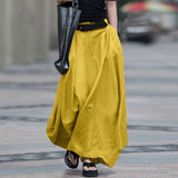 Vintage Summer Skirts  Women High Waist Solid Cotton Linen Skirt Saia Female Beach Maxi Long Skirts Jupe Faldas  7