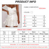 woloong Summer Cotton White Dress Women Sexy Transparent Backless Bodycon Dress Vacation V-Neck Jacquard Party Mini Dresses Woman