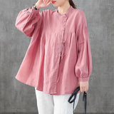 100% Cotton Oversized Shirt Women Autumn Long Sleeve Casual Tops New Vintage Style Solid Color Woman Blouses Shirts