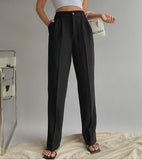 Woloong Spring New Office Lady High Quality Elegant Casual Fashion Wide Leg Woman Female Pants Hot Sales