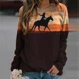 New Animal Horse Print Women Sweatshirt Fashion Elegant O Neck Women Tops Pullover Autumn Winter Casual Long Sleeve Blouse