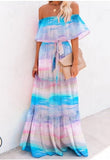 Woloong Floral Print Dress Slim Sexy Off The Shoulder Long Dress Irregular Female Streetwear New Dress Casual Autumn And Winter