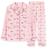 Woloong Women's Pajamas Set Soft Pyjamas Plus Size Women's Clothes Homewear Spring Sleepwear 2 Piece Set Sleeping Shirt Home Wear