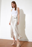 Trendyol Satin Midi Skirt TWOAW21ET0223 юбка faldas юбка с высокой талией faldas largas юбка летняя jupe longue femme Fashion