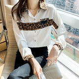 Woloong Spring Summer Autumn Office Lady Blouses Femme Long Sleeve Leopard Print Blusas y camisas Shirts For Women Elegant Tops