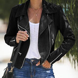 Woloong New style women's jacket autumn and winter new style lapel zipper short women's jacket coat women