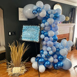 50pcs Blue Latex Balloons - Deep Sky & Metallic Blue Mix for Birthday, Shower, Graduation, Bridal & Wedding Celebrations, Anniversary & Bachelor Party Decorations