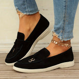 Women's Tassel Iron Ring Decor Loafers, Fashion Slip-On Round Toe Flat Shoes, Comfortable Casual Shoes