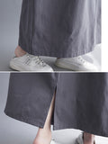 woloong Casual Solid Color With Pocket Suspender Dress