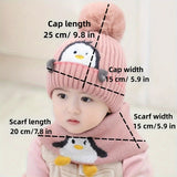 2pcs Children's Hat + Scarf Set Thickened Warm Knitted Hat Set