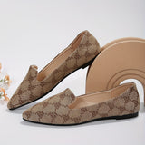 Women's Geometric Pattern Flat Shoes, Elegant Point Toe Dress Shoes, Lightweight Slip On Shoes