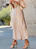 woloong Polka-Dot Loose High Waisted Skirts