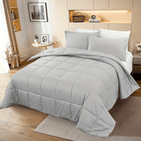 3pcs Fashion Luxury Comforter Set 1* Comforter + 2*Pillowcase, Without Core, Grey Striped Print Quilted Winter Bedding Set, Soft Warm And Skin-friendly Duvet For Bedroom, Guest Room