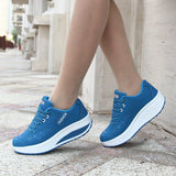 woloong Attractive Women's Rocking Breathable Sports Large Sneakers