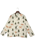 Women'S Festive 3D Printed Christmas Tree and Bow Cardigan, Crew Neck, Polyester Knit Sweater with Button Details for All Seasons