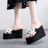 WOLOONG Classy Women's Flip-flops Summer Platform Beach Heels