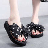 WOLOONG Classy Women's Flip-flops Summer Platform Beach Heels