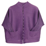 Miyake Spring Versatile Fashion Solid Color Cardigan Long Sleeve Top Versatile Jacket Breasted Shirt Women