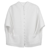 Miyake Spring Versatile Fashion Solid Color Cardigan Long Sleeve Top Versatile Jacket Breasted Shirt Women