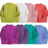 Miyake Spring Versatile Fashion Solid Color Cardigan Long Sleeve Top Versatile Jacket Breasted Shirt Women