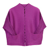Miyake Spring Versatile Fashion Solid Color Cardigan Long Sleeve Top Versatile Jacket Breasted Shirt Women