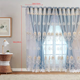 2 Panels Exquisite European-Style Floral Embossed Jacquard Double Layer Blackout Curtains - Enhance Home Decor with Grommet Top, Thermal Insulation, and Light Blocking - Perfect for Living Room and Bedroom Windows