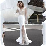 Popularan beautiful women spring fashion new dress wish amazon sexy V-neck perspective dress dress
