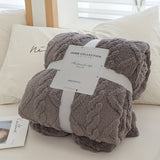 1pc Ultra-Soft Fuzzy Fleece Throw Blanket - Cozy 3D Jacquard Weave, Lightweight, Warm, Comfy, Textured, and Fluffy for Home Decor, Bed, and Couch - Perfect for Chilly Nights and Snuggling Up