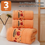 3pcs Halloween-Themed Bath Towel Set - Soft 100% Cotton Terry Cloth Bath Linen Sets with Embroidered Pumpkin Spirit Design, Happy Halloween Bathroom Accessories, Festival Gift for Shower, Sauna, and Halloween Decorations
