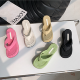 Women Slippers New Clip Toe Sandals Women Shoes Wedge Platform Slippers Fashion Dress High Heels Female Flip Flops Casual