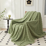 1pc Ultra-Soft Fuzzy Fleece Throw Blanket - Cozy 3D Jacquard Weave, Lightweight, Warm, Comfy, Textured, and Fluffy for Home Decor, Bed, and Couch - Perfect for Chilly Nights and Snuggling Up