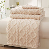 1pc Ultra-Soft Fuzzy Fleece Throw Blanket - Cozy 3D Jacquard Weave, Lightweight, Warm, Comfy, Textured, and Fluffy for Home Decor, Bed, and Couch - Perfect for Chilly Nights and Snuggling Up