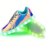 Luminous Flashing Unisex Shoes - LED Lights Up, USB Charging, Lace Up, Couples Dancing, Flashing Trainers for Men and Women - Perfect for Nighttime Outings, Parties, and Special Occasions