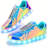 Luminous Flashing Unisex Shoes - LED Lights Up, USB Charging, Lace Up, Couples Dancing, Flashing Trainers for Men and Women - Perfect for Nighttime Outings, Parties, and Special Occasions