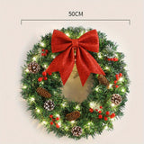 20-Inch Large Pre-Lit Outdoor Christmas Wreath with Lights - Vibrant Winter Door Decoration - Holiday Xmas Party Decor, Easy-to-Hang, Weather-Resistant, Energy-Efficient, Festive Door Hanging for Home, Office, or Outdoor Space
