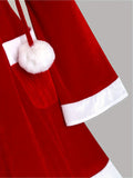 Chic Red Santa-Inspired Hooded Dress for Women - Slimming Fit with Flared Hem, Perfect for Christmas Parties & Holiday Celebrations