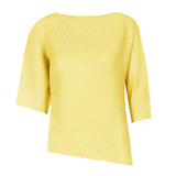 Miyake spring summer one-word collar irregular top women's design sense niche loose seven-quarter sleeve t-shirt women