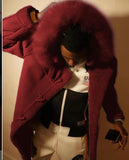 Black Spot Men's Faux Leather Fleece Coat Hooded Big Fur Collar Men's Jacket