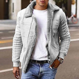 Spot order surge wish  men's imitation leather fleece fur integrated short coat large lapel men's jacket