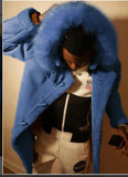 Black Spot Men's Faux Leather Fleece Coat Hooded Big Fur Collar Men's Jacket