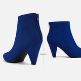 Women's Pointed Toe Ankle Boots High Heel Booties Fashion Zipper Dress Boots