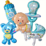 5-Piece Boy or Girl Foil Balloon Set for Gender Reveal, Birthday, Celebration, and Theme Event Decorations - Indoor Atmosphere Background Layout Party Supplies