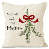 4pcs Rustic Country Traditional Christmas Pillow Covers, 18x18inch, Floral Pattern, Polyester, Zipper Closure, Machine Washable, for Home Sofa & Couch Decor