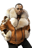 2025 Wish  men's imitation leather, fleece and fur integrated short coat, oversized fur collar men's coat, a small amount in stock