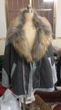 Wish  Thickened PU Leather Jacket Lamb Fur Integrated Short Coat Big Fox Fur Collar Men's Jacket