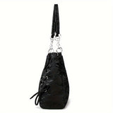 Large Capacity Stylish Tote Bag with Butterfly Charm - Fashion Nylon Shoulder Bag for Daily Chic Style - Durable & Spacious