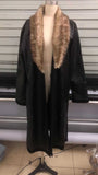Wish  PU fur integrated long coat khaki imitation crystal fox hair big fur collar men's clothing 6515