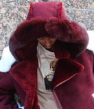 2025 Upgrade and thicken wish  men's coat imitation leather fleece hit white fur integrated short hooded jacket