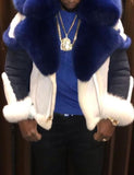 2025 In stock order surge wish  men's imitation leather fleece fur integrated short coat big fur collar men's jacket