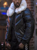 2025 Thickened order surge lazada explosion wish men's short pu leather big padded jacket big fur collar long sleeve jacket